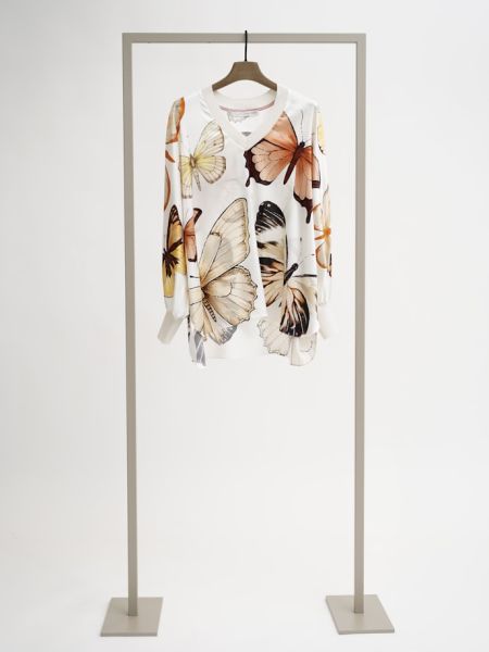 Seidenbluse mit Schmetterlingen